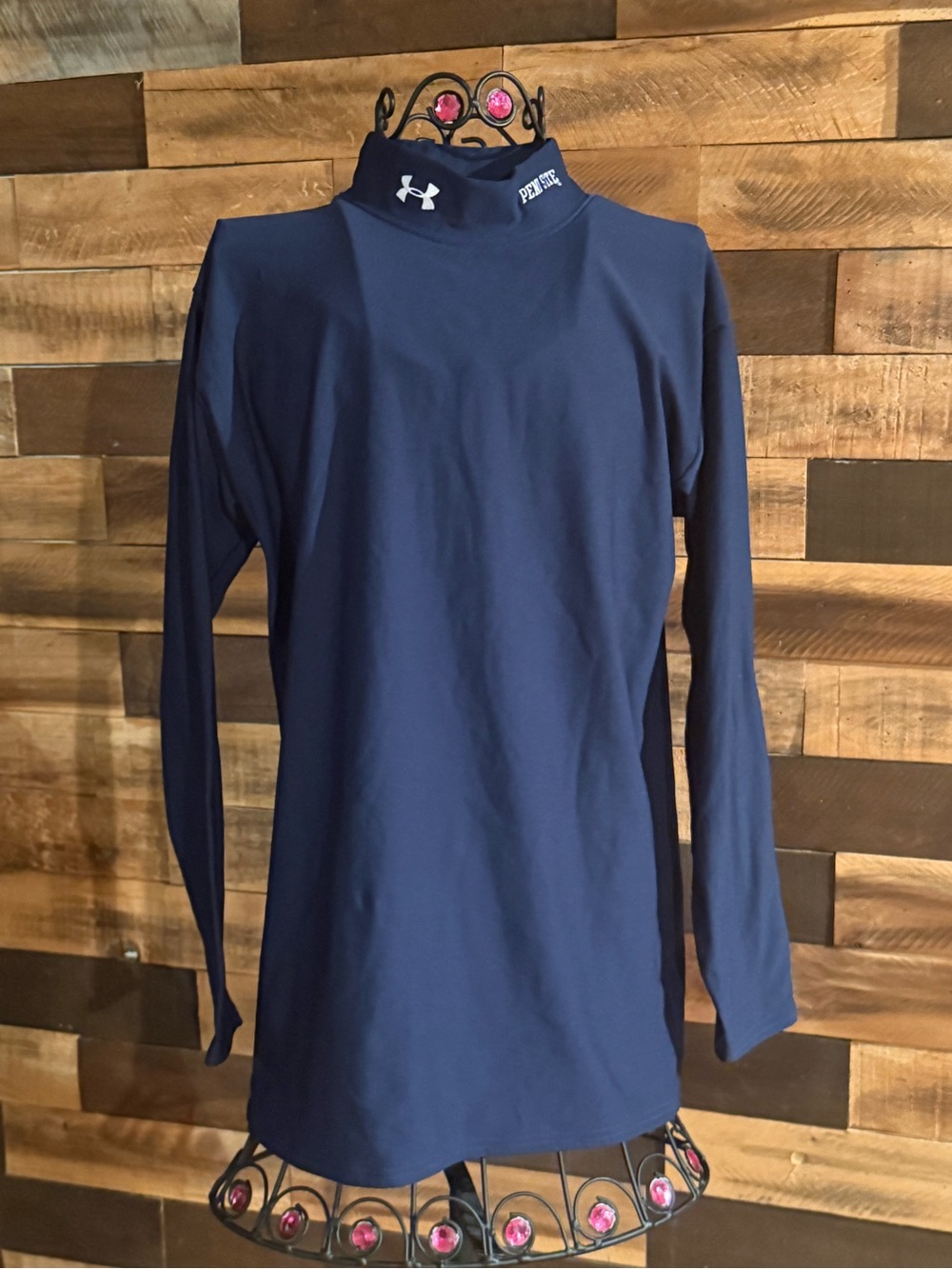 Under Armour Penn State Men’s Blue Mock Neck long Sleeve Stretch XXL